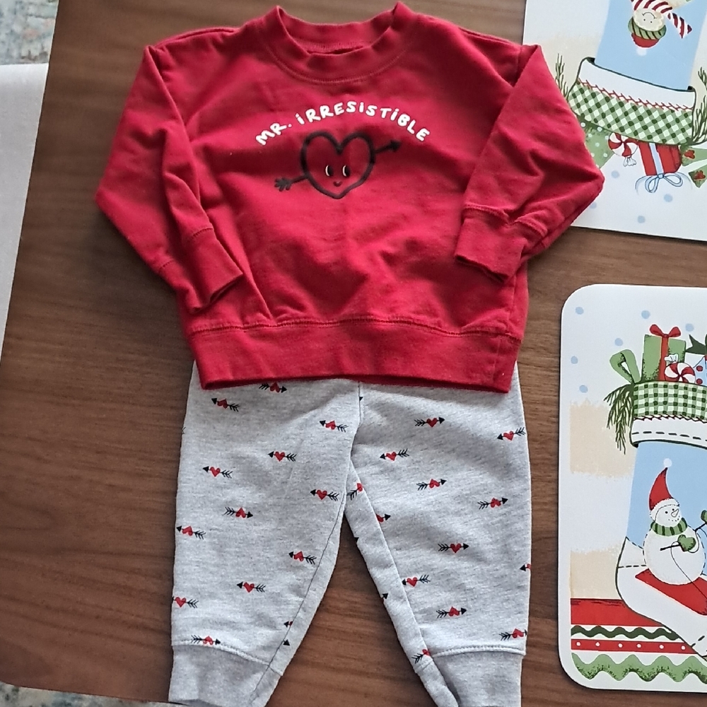 Carter's Red and Gray Matching Set